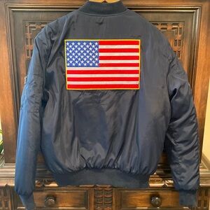 Men’s bomber jacket with US flag patch